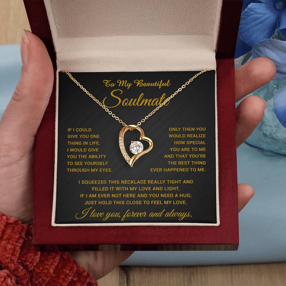 To My Soulmate Necklace, Gift For Soulmate, Anniversary Gift, Birthday Gift 30_4_Gold