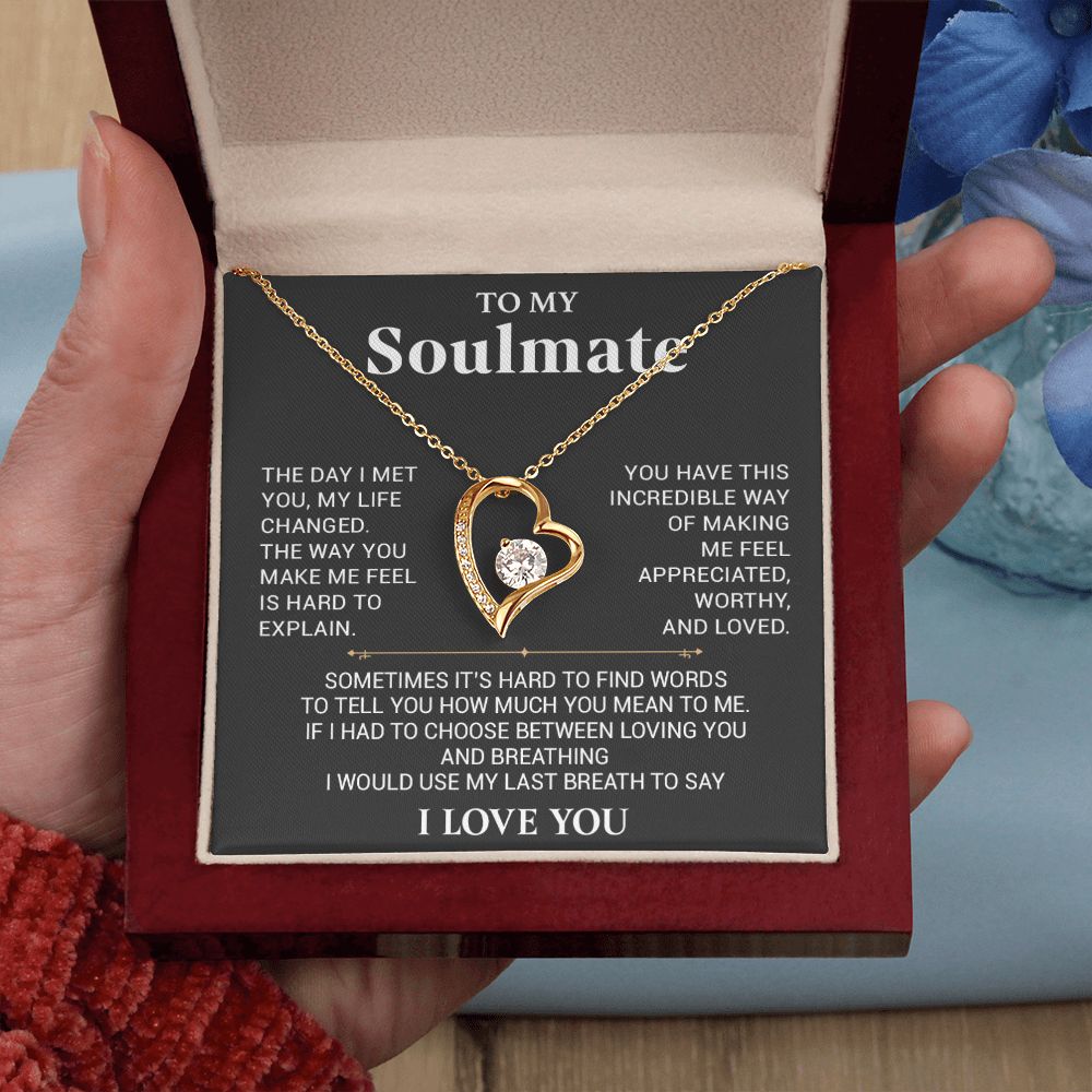 To My Soulmate Necklace, Anniversary Gift, Birthday Gift For Wife From Husband