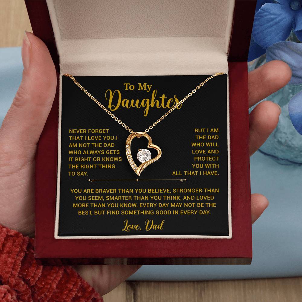 To My Daughter Necklace, Gift for Daughter from Dad, Father Daughter Necklace 2_6_Gold