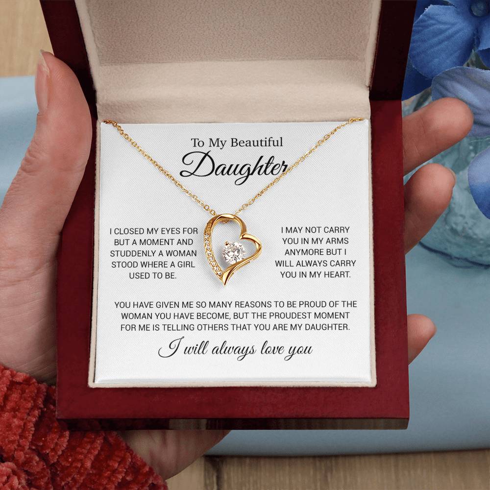 To My Daughter Necklace, Gift for Daughter from Dad, Daughter Father Necklace 24_11_White