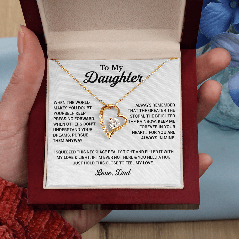 To My Daughter Necklace, Daughter Father Necklace, Daughter Gift From Dad 21_8_White