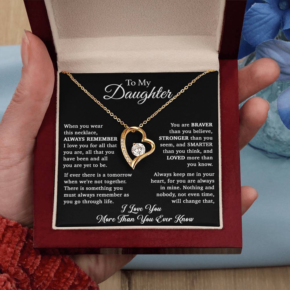 To My Daughter Necklace, Daughter Father Necklace, Daughter Gift From Dad, Mom 15_11_Black