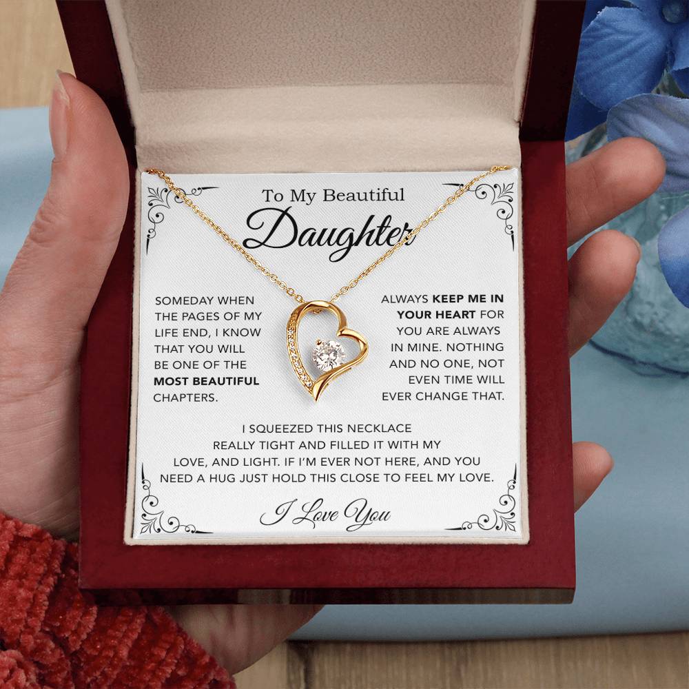 To My Daughter Necklace, Gift from Mother Father Daughter, Birthday Christmas Gift