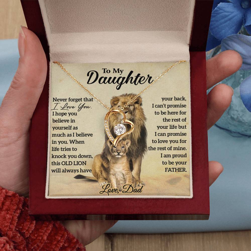 To My Daughter Lion Necklace, Daughter Birthday Gift, Lion Dad Gift