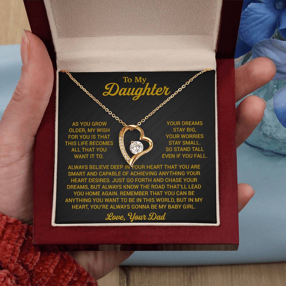 To My Daughter Necklace, Daughter Father Necklace, Daughter Gift From Dad 1_8_Gold