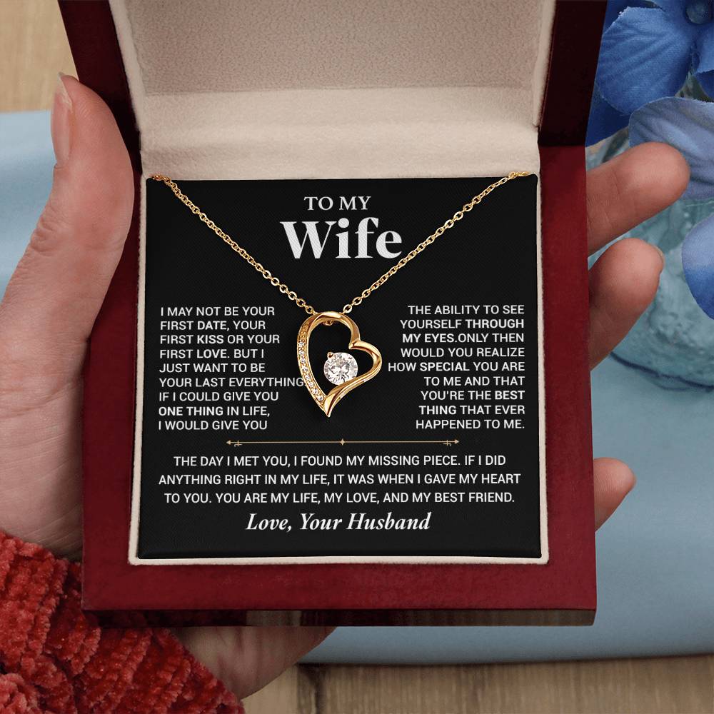 To My Wife Necklace, Christmas Gift For Wife, Christmas Gifts For Her, Wife Gift_ Black
