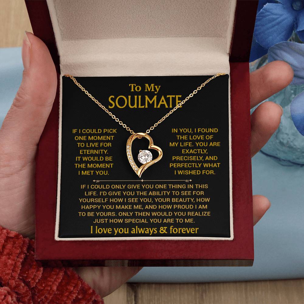 To My Soulmate Necklace, Soulmate Gift, Gift For Girlfriend, Christmas Gift 27_8_Gold