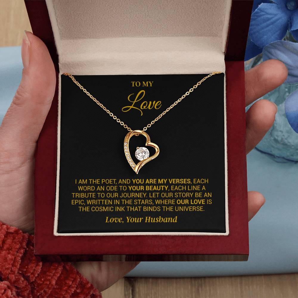 To My Beautiful Wife Necklace, Anniversary Gift, Valentine's Gift for Wife