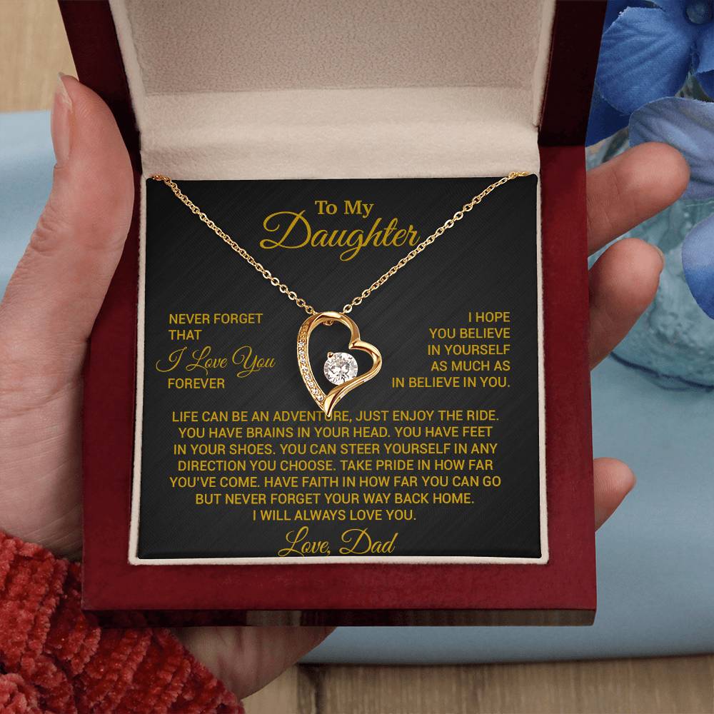 To My Daughter Necklace, Daughter Father Necklace, Daughter Gift From Dad 19_8_Gold