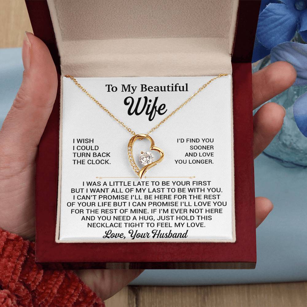 To My Beautiful Wife Necklace, Gift From Husband, Anniversary Gifts For Wife