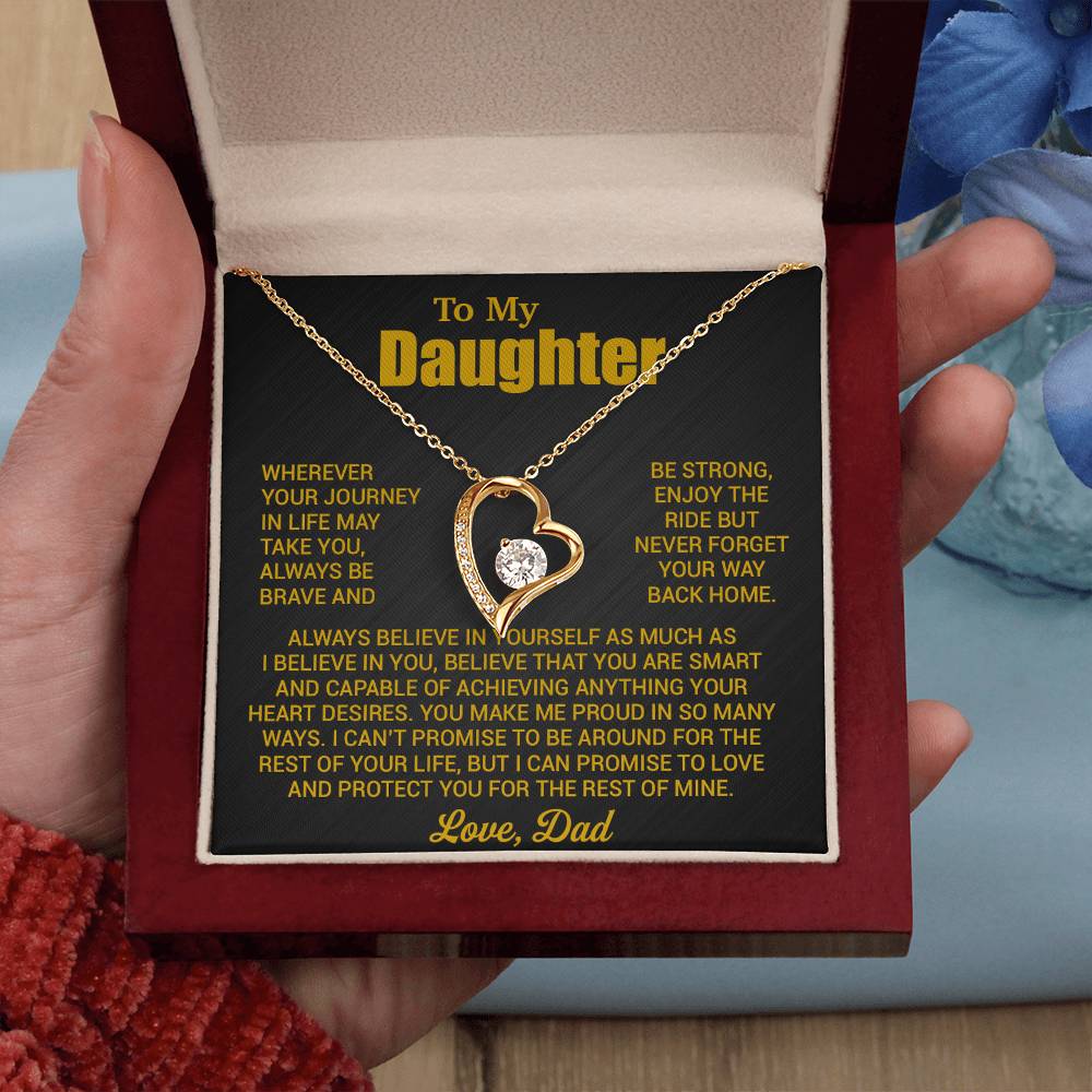 To My Daughter Necklace, Daughter Father Necklace, Daughter Gift From Dad 31_7_Gold