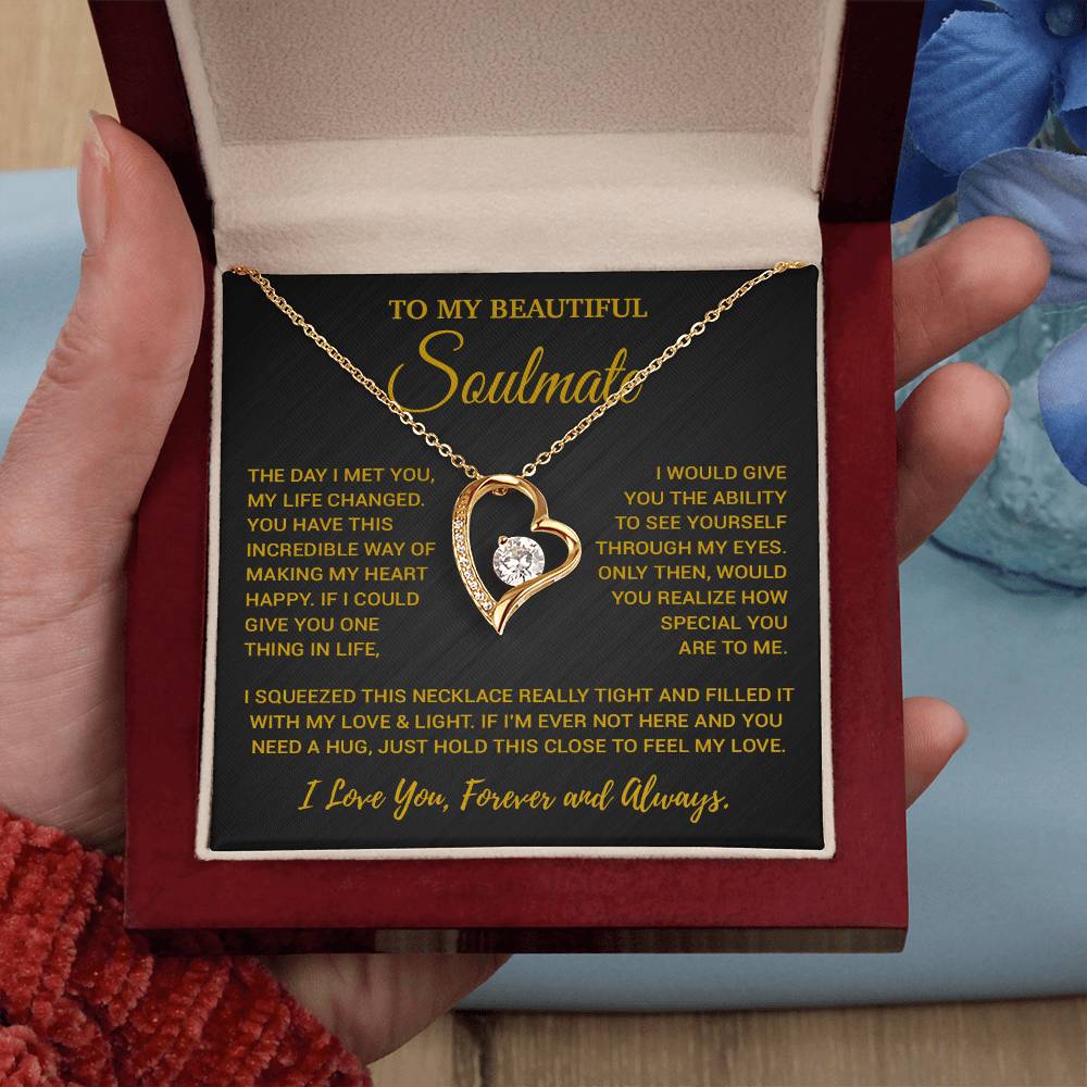To My Soulmate Necklace, Valentines Day Gift, Gift For Wife, Anniversary Gift 30_2_Gold