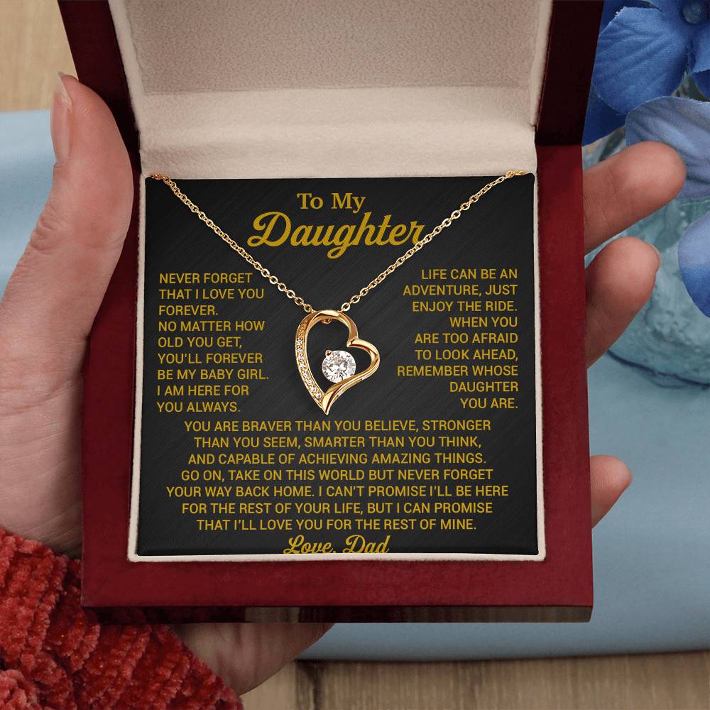 To My Daughter Necklace, Daughter Father Necklace, Daughter Gift From Dad 22_8_Gold