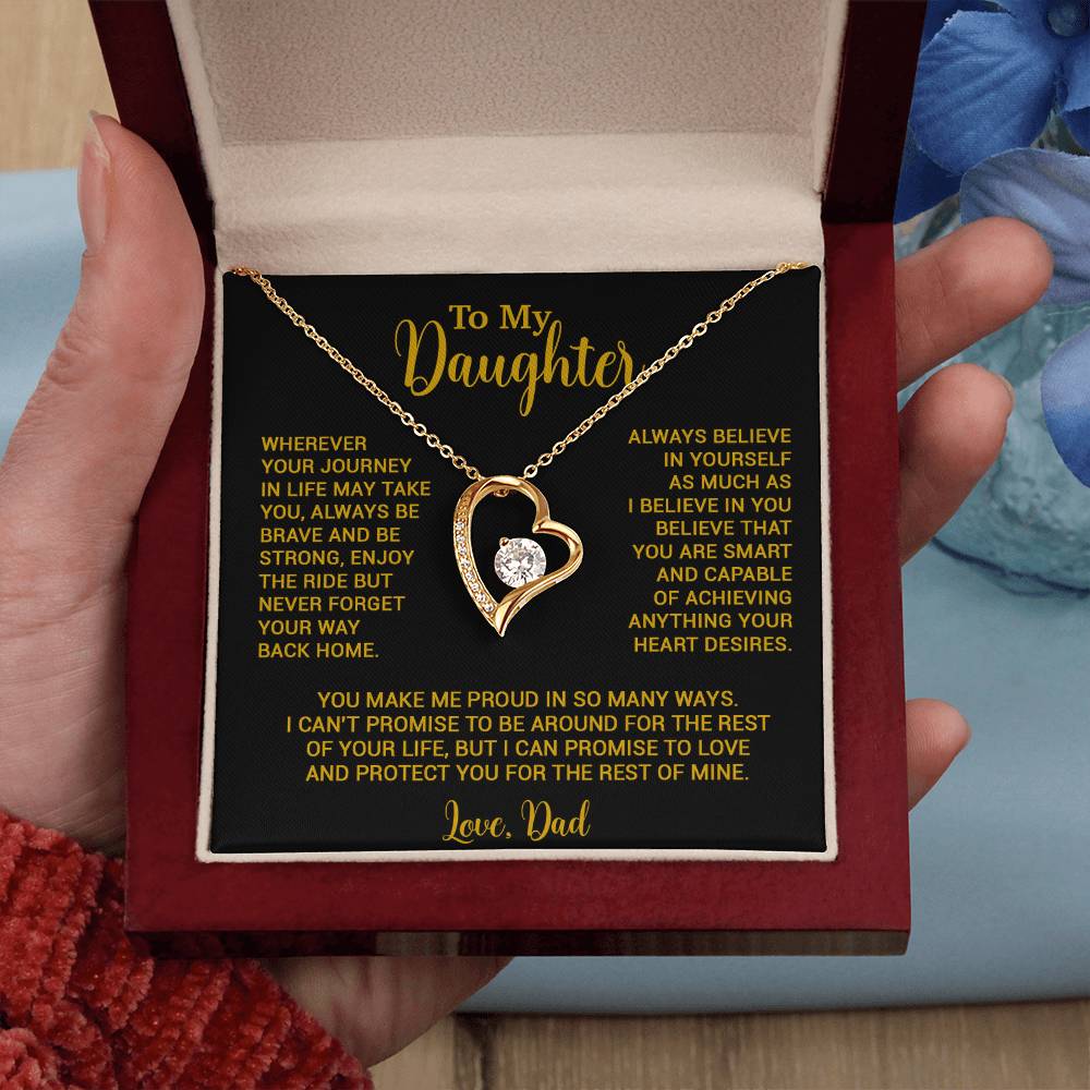 To My Daughter Necklace, Gift for Daughter from Dad, Father Daughter Necklace 3_6_Gold