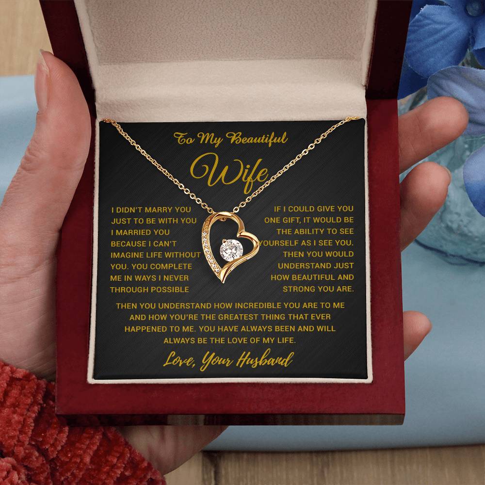 To My Wife Necklace, Gift For Wife, Anniversary Gift For Wife, Necklace For Wife 19_5_Gold
