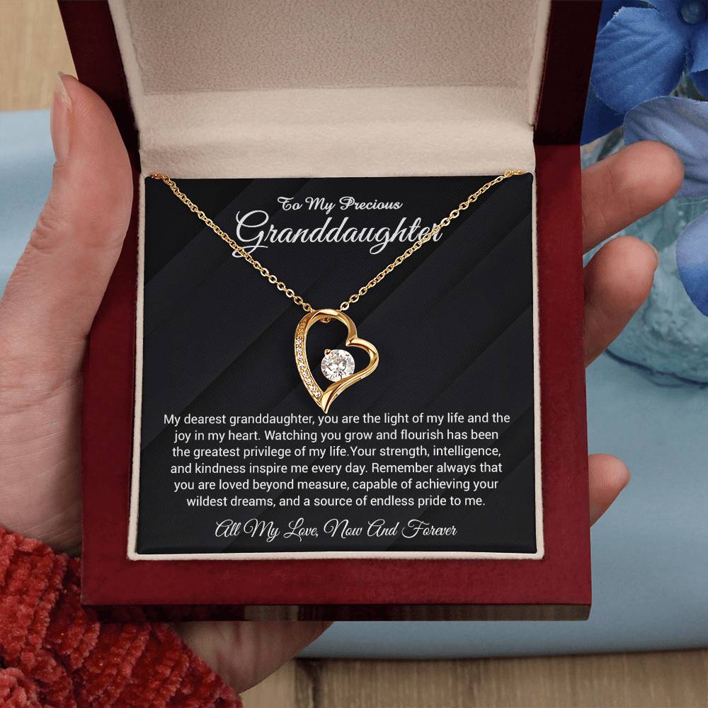 To My Granddaughter Necklace, Gift From Grandmother to Granddaughter Necklace