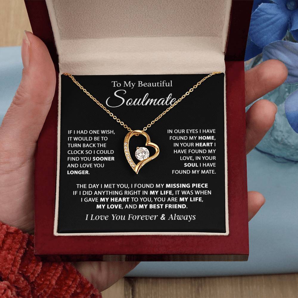 To My Soulmate Necklace, Gift For Girlfriend Wife, Birthday Gifts Christmas Gifts 11_11_Black