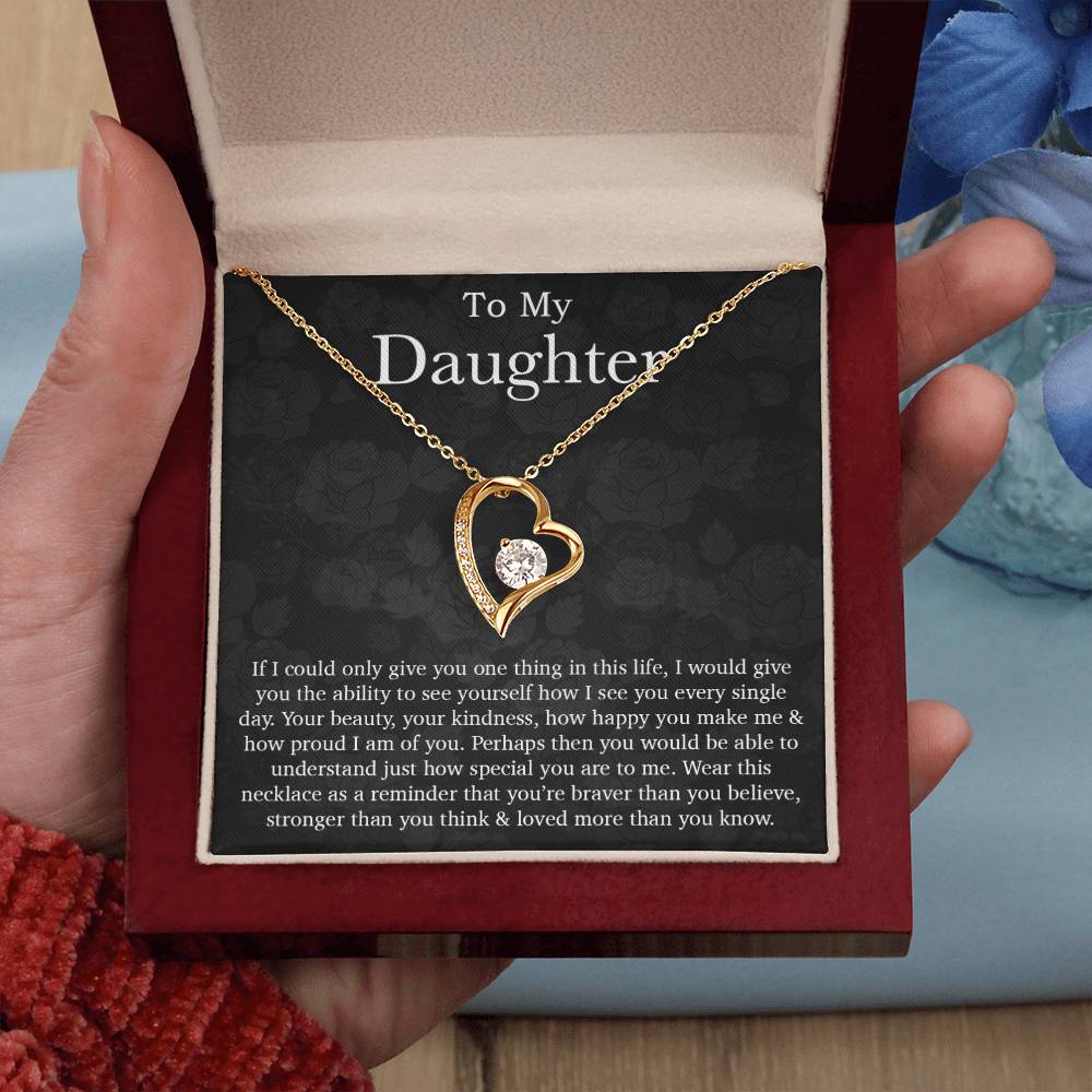 To My Daughter Necklace, Daughter Necklace, Daughter Gift, Daughter Necklace From Dad, Heart Shaped Necklace