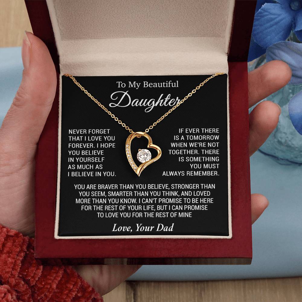 To My Daughter Necklace, Daughter Father Necklace, Daughter Gift From Dad 3_11_Black