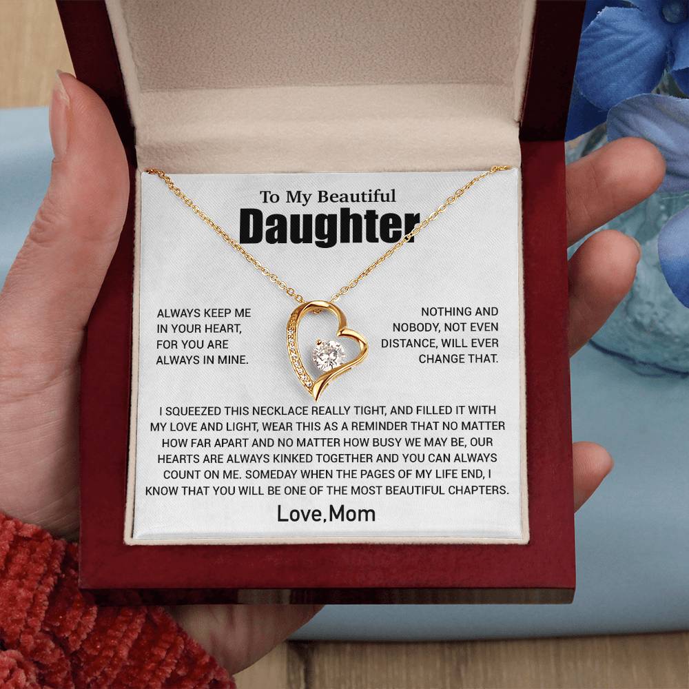 To My Daughter Necklace, Daughter Mother Necklace, Daughter Gift From Mom 2_6_White