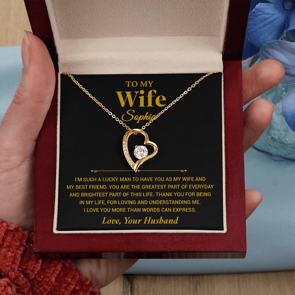 Custom To My Wife Necklace , Anniversary Gift Wife , Valentines Gift for Wife, Christmas Gifts