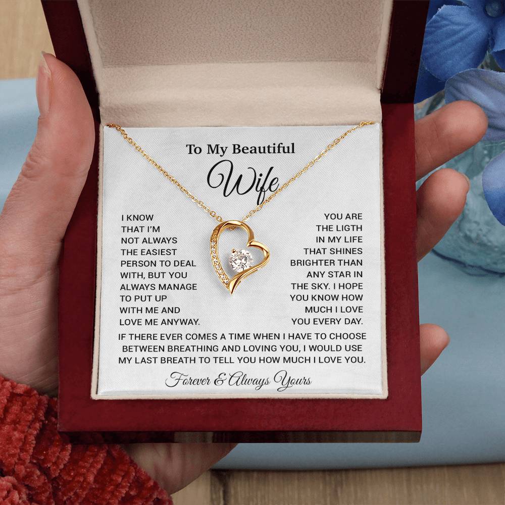 To My Wife Necklace, Christmas Gifts For Wife, Anniversary Cute Gift For Wife_6_9_White