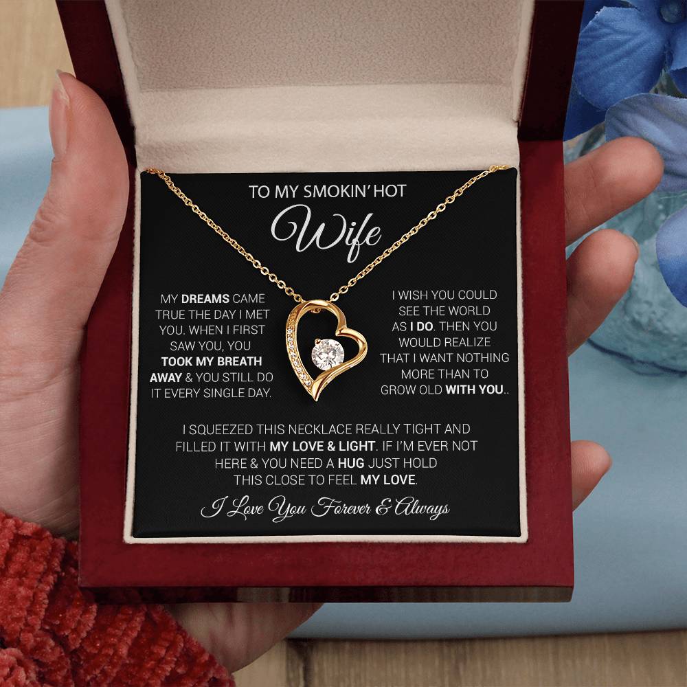 To My Smokin' Hot Wife Necklace, Necklace for Wife, Anniversary Gift