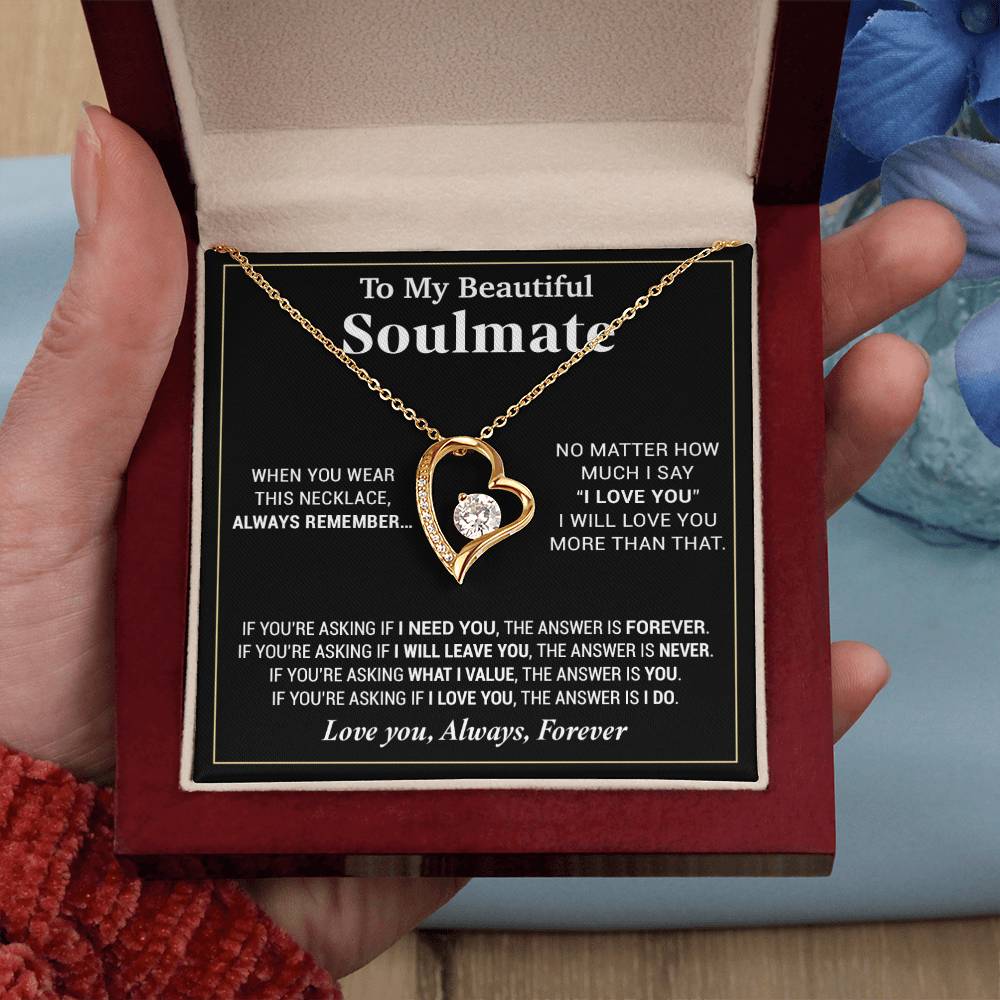 To My Beautiful Soulmate Necklace, Gifts For Girlfriend, Necklace For Girlfriend, Girlfriend Birthday Gift, Gift For Her