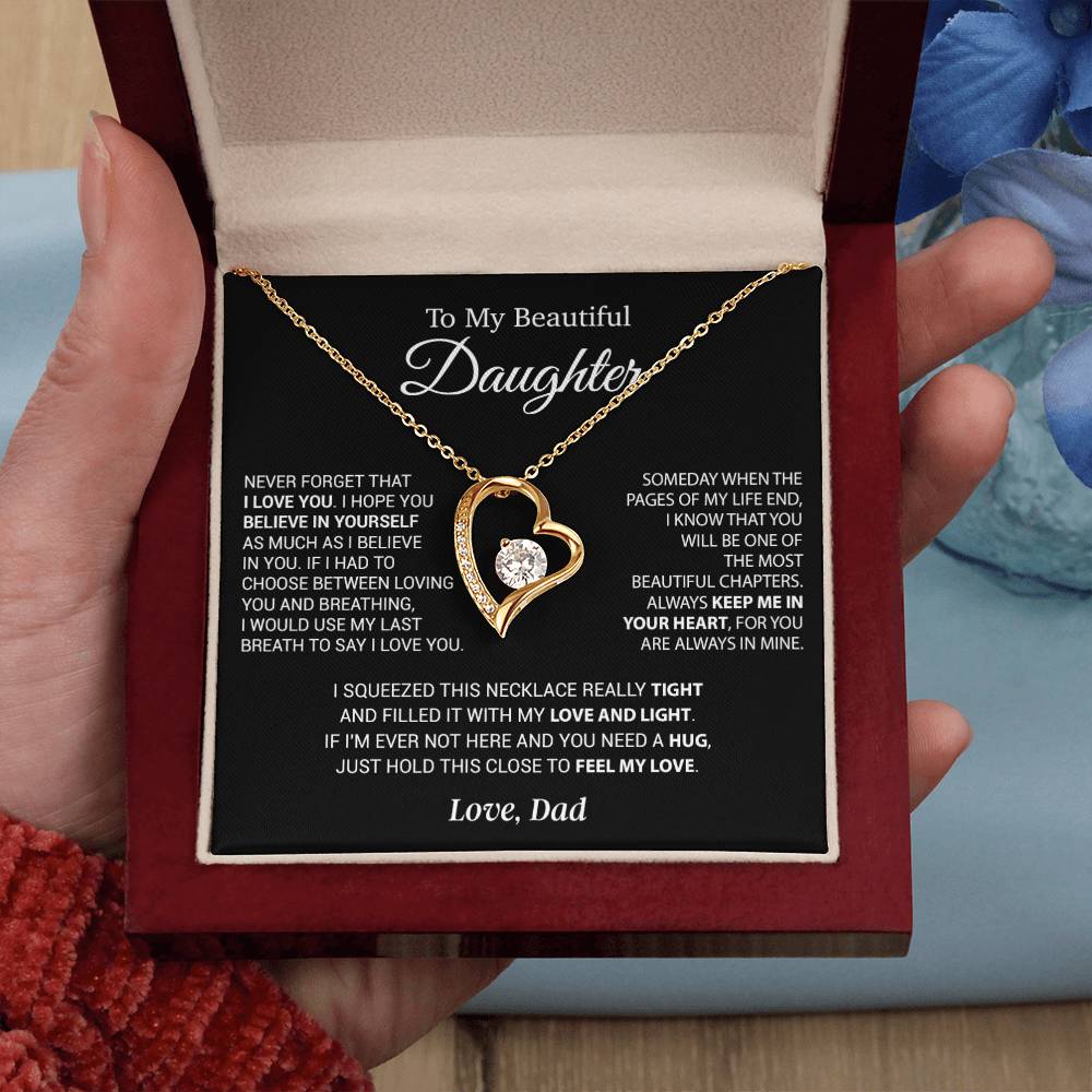 To My Daughter Necklace, Daughter Father Necklace, Daughter Gift From Dad 6_9_Black