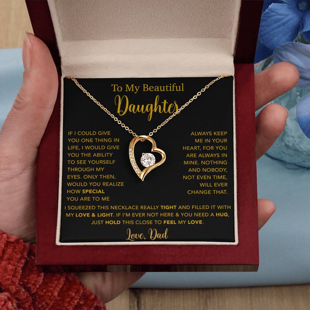 To My Daughter Necklace, Gift for Daughter from Dad, Father Daughter Necklace  4_5_Gold