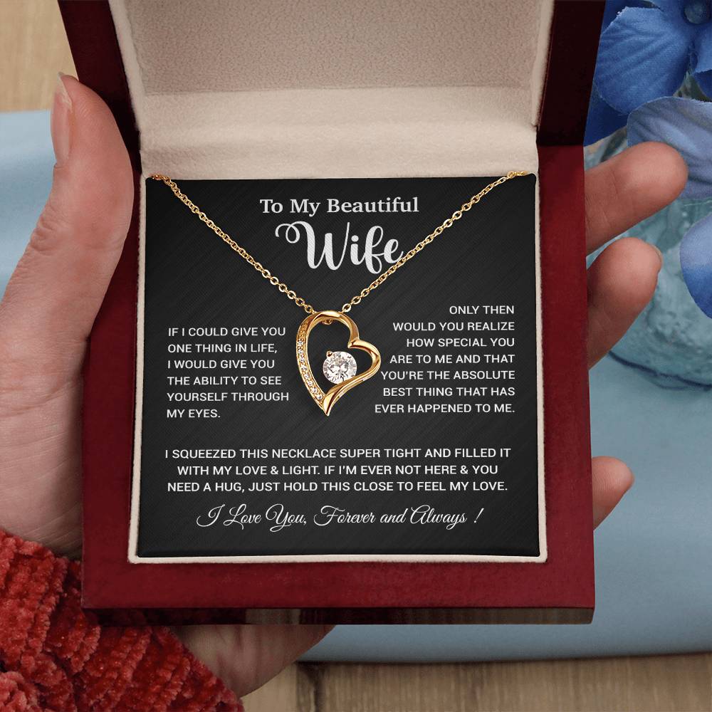 To My Wife Necklace, Wife Gift From Husband, Wife Husband Necklace, Christmas Gift 19_9_Black