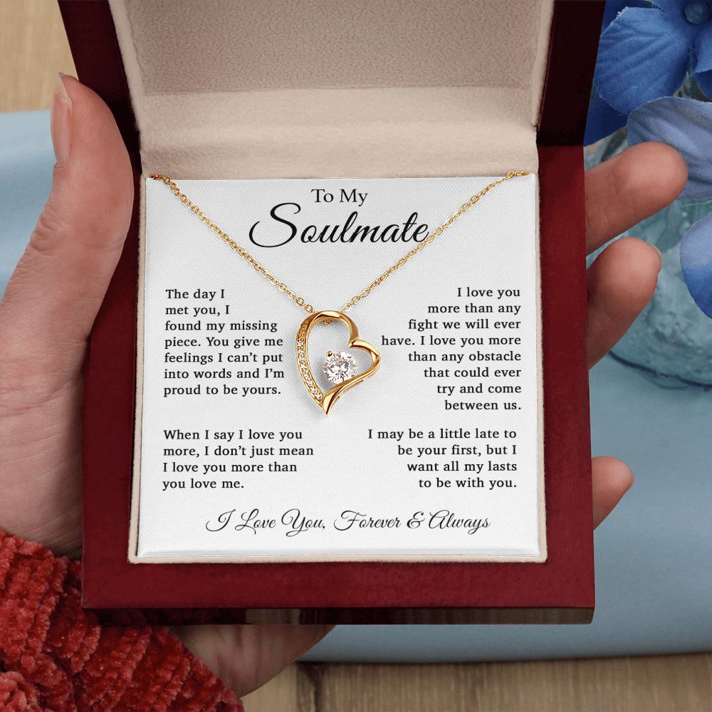 To Soulmate Necklace Gift For Girlfriend Wife Birthday Valentines Day Christmas