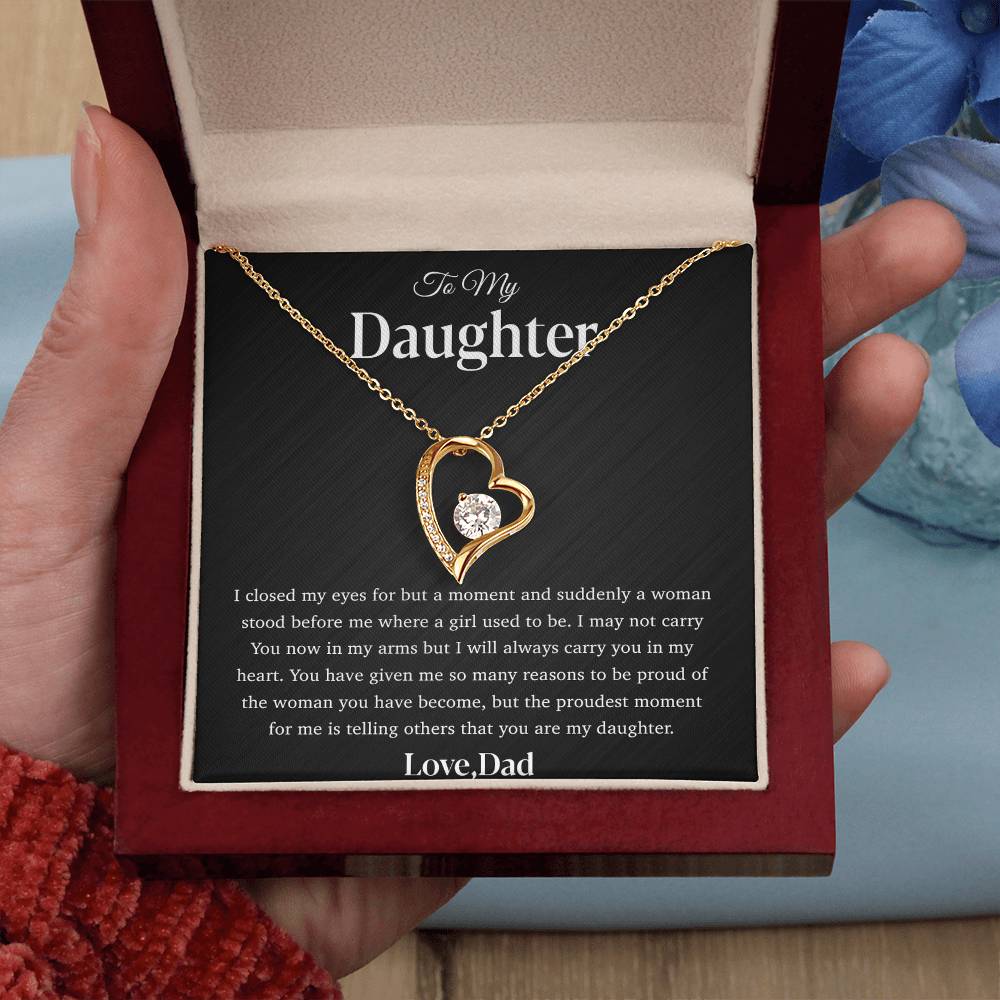 To My Daughter Necklace, Gift for Daughter from Dad, Father Daughter Necklace 28_4_Black