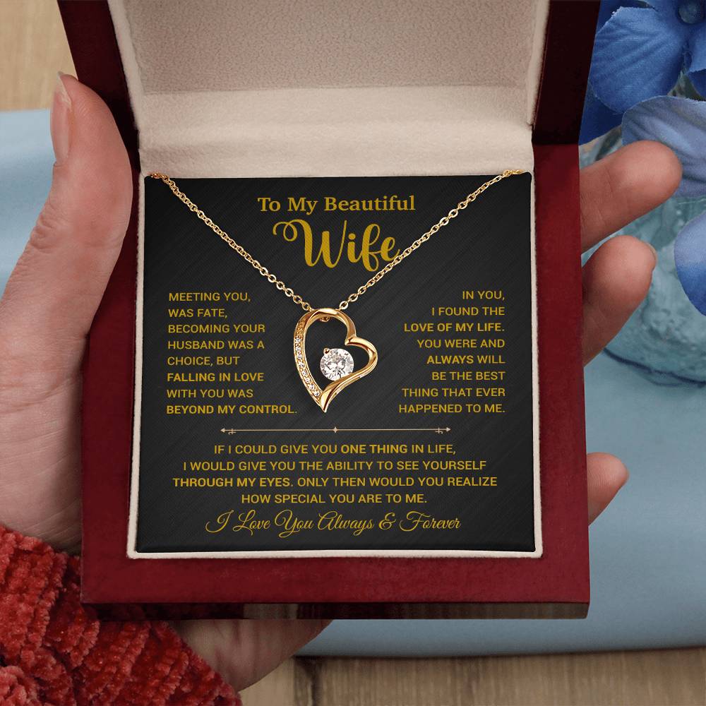 To My Wife Necklace, Wife Gift From Husband, Wife Husband Necklace, Christmas Gift 20_9_Gold