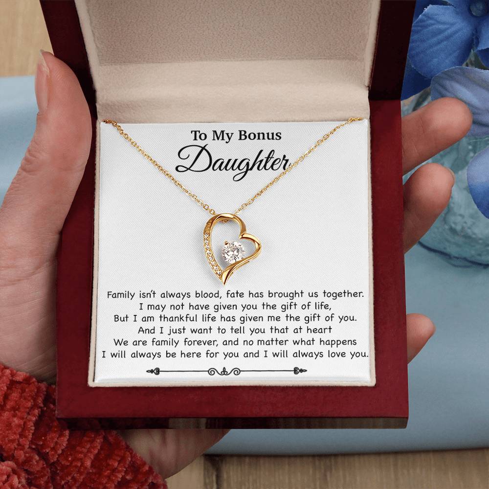 To My Bonus Daughter Necklace, Gift for Bonus Daughter, Step Daughter Birthday 2_11_White