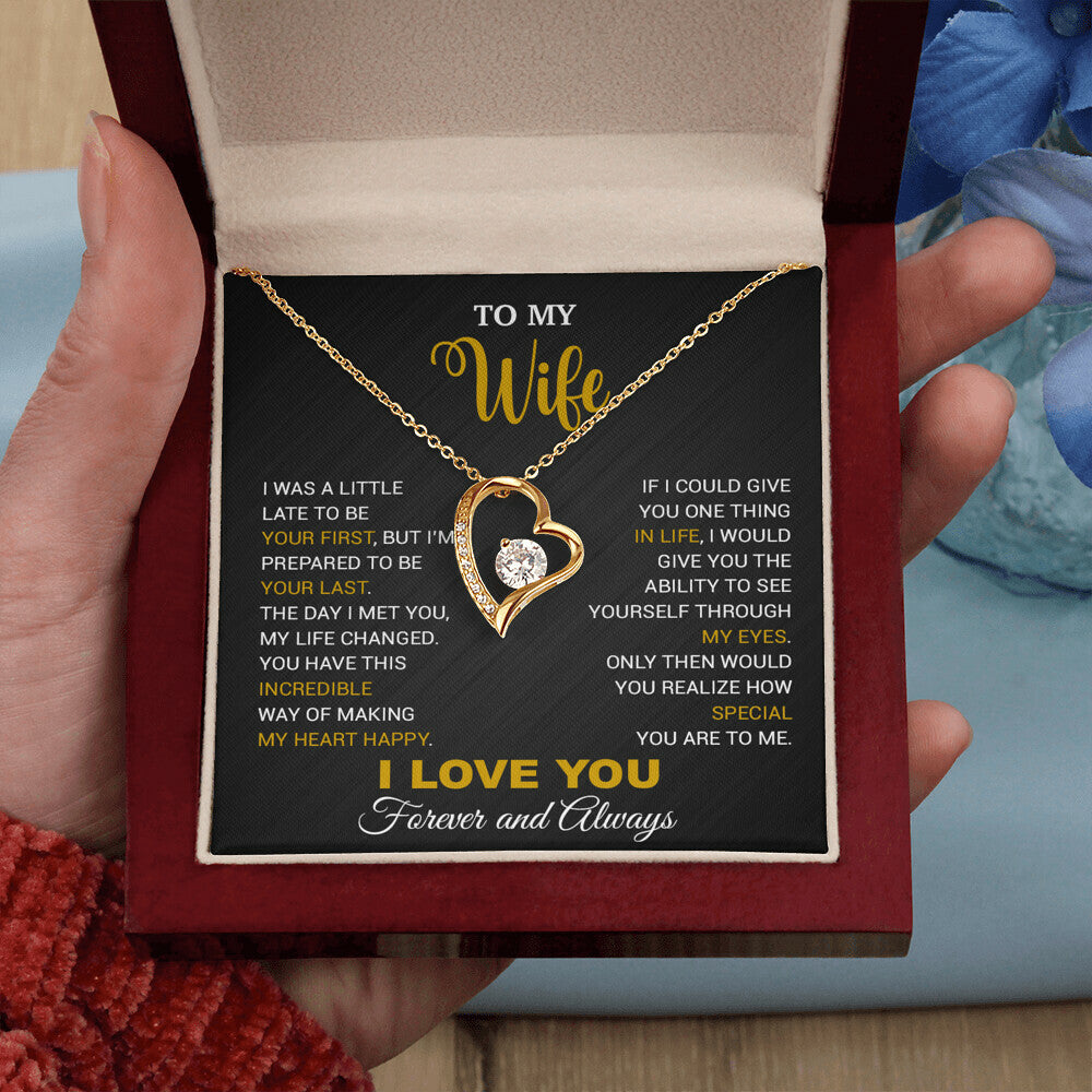 To My Wife Necklace, Gift For Wife, Anniversary Gift For Wife, Necklace For Wife 15_5_Black