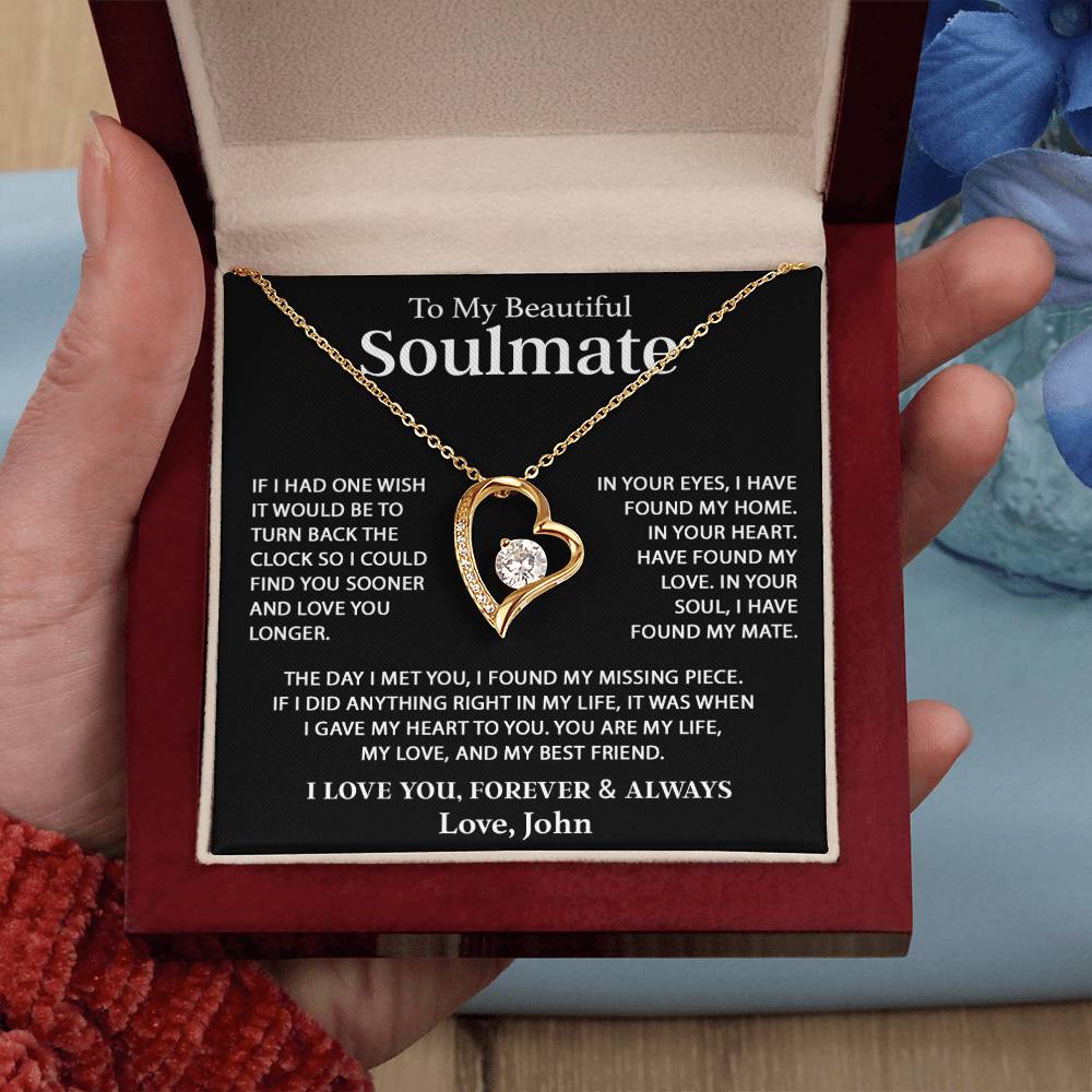 Custom To My Soulmate Necklace Gift For Girlfriend Wife Birthday Gifts Christmas Gifts