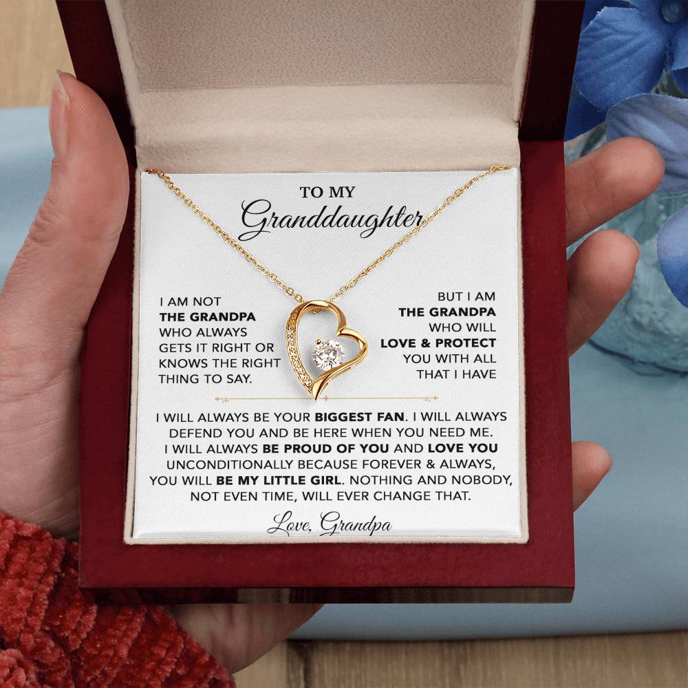 To My Granddaughter Necklace, Granddaughter Gift from Grandpa, Christmas Gift 28_8_White