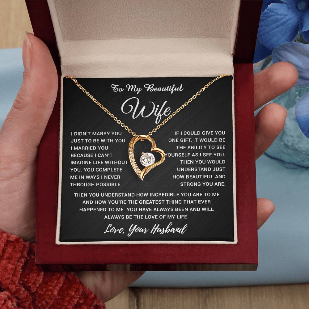 To My Wife Necklace, Gift For Wife, Anniversary Gift For Wife, Necklace For Wife 19_5_Black