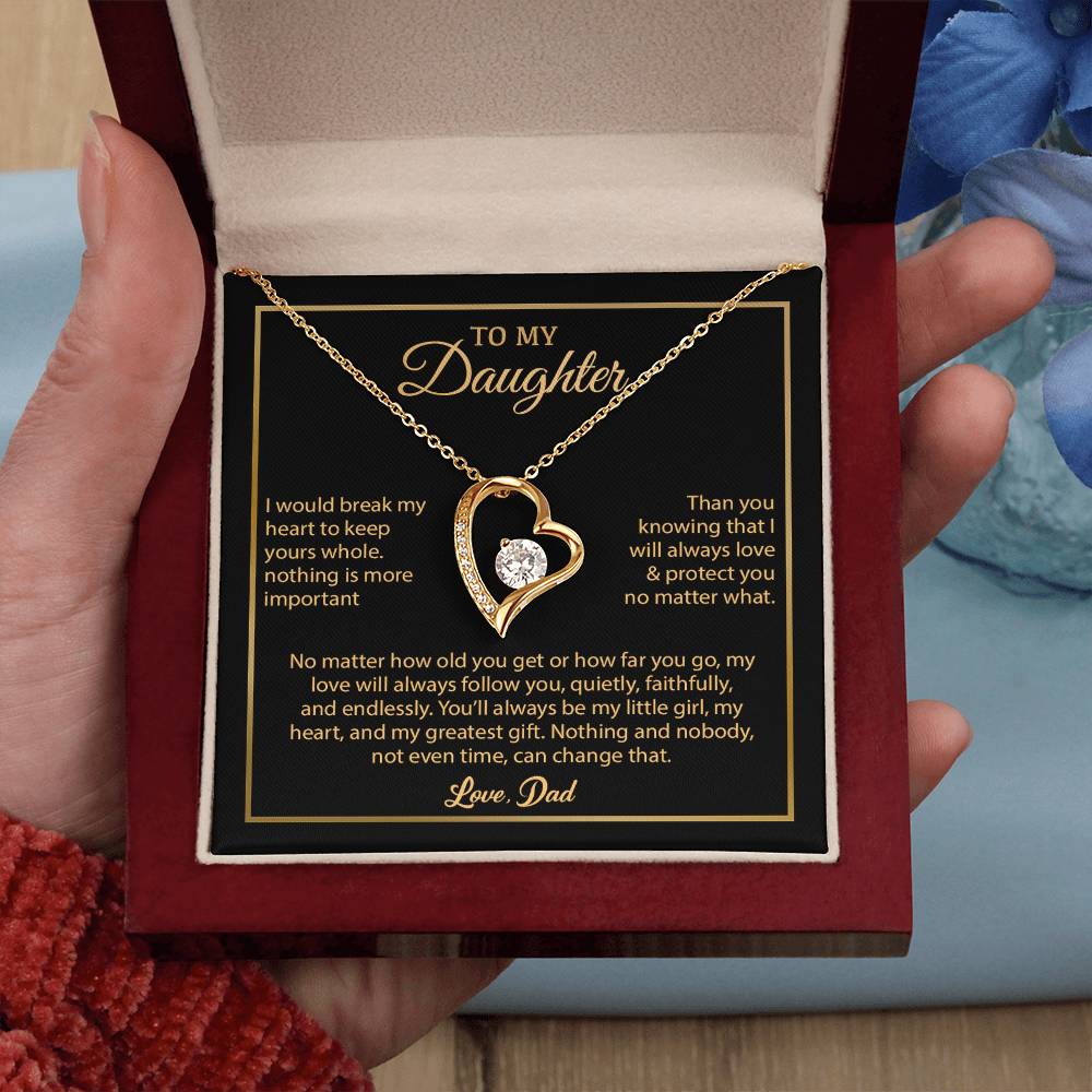 To My Daughter Necklace, Gift for Daughter from Dad, Father Daughter Necklace 4_6_Gold