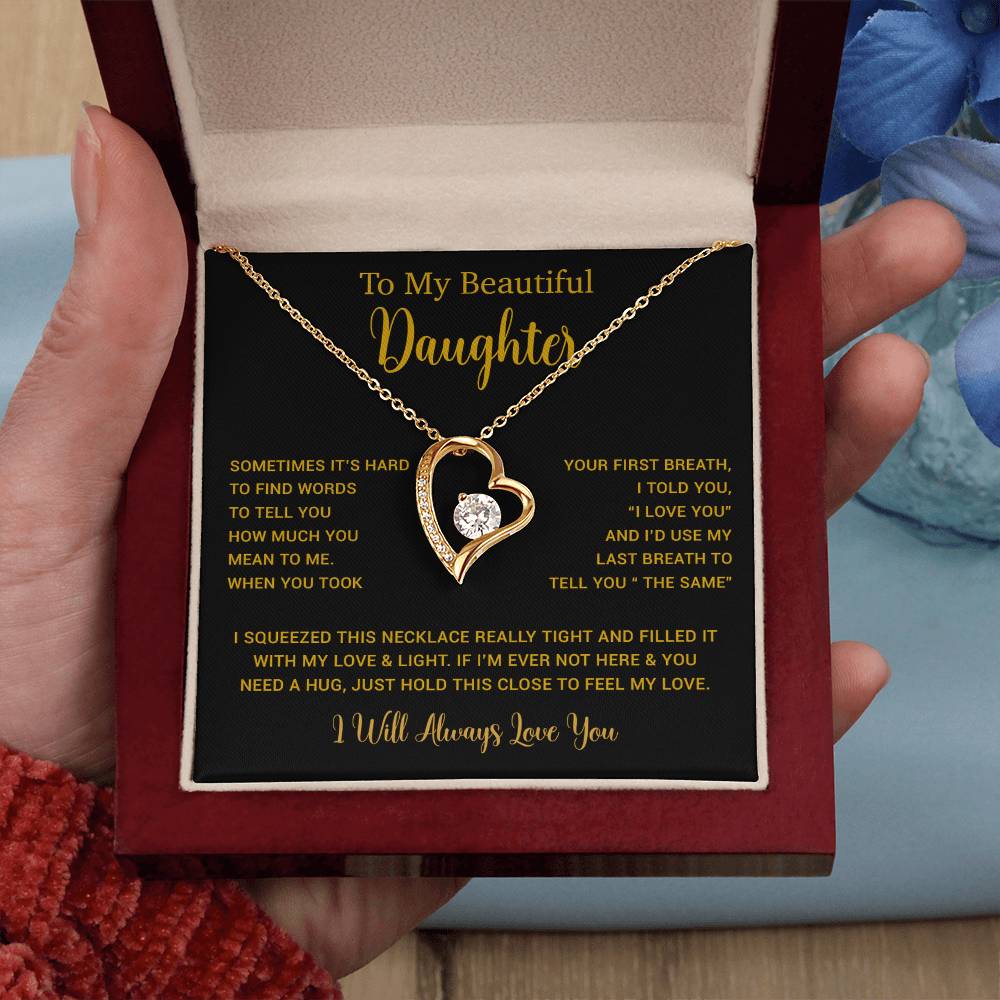 To My Daughter Necklace, Gift for Daughter from Dad, Father Daughter Necklace  11_5_Gold