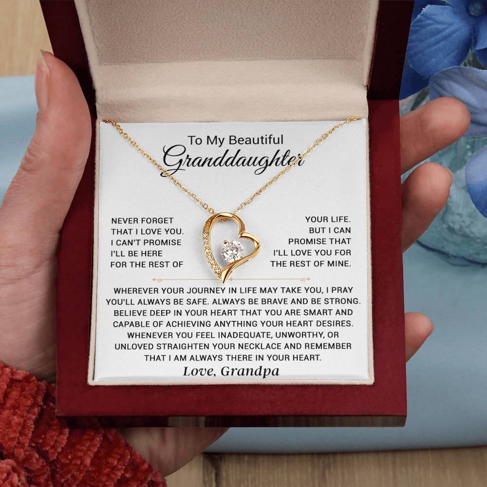 To My Granddaughter Necklace, Granddaughter Gift from Grandpa, Christmas Gift