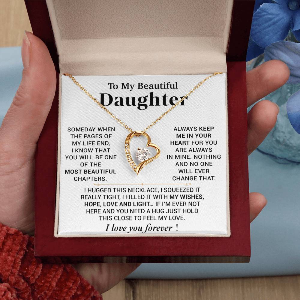 To My Beautiful Daughter Necklace, Gift for Daughter, Birthday Gift for Daughter