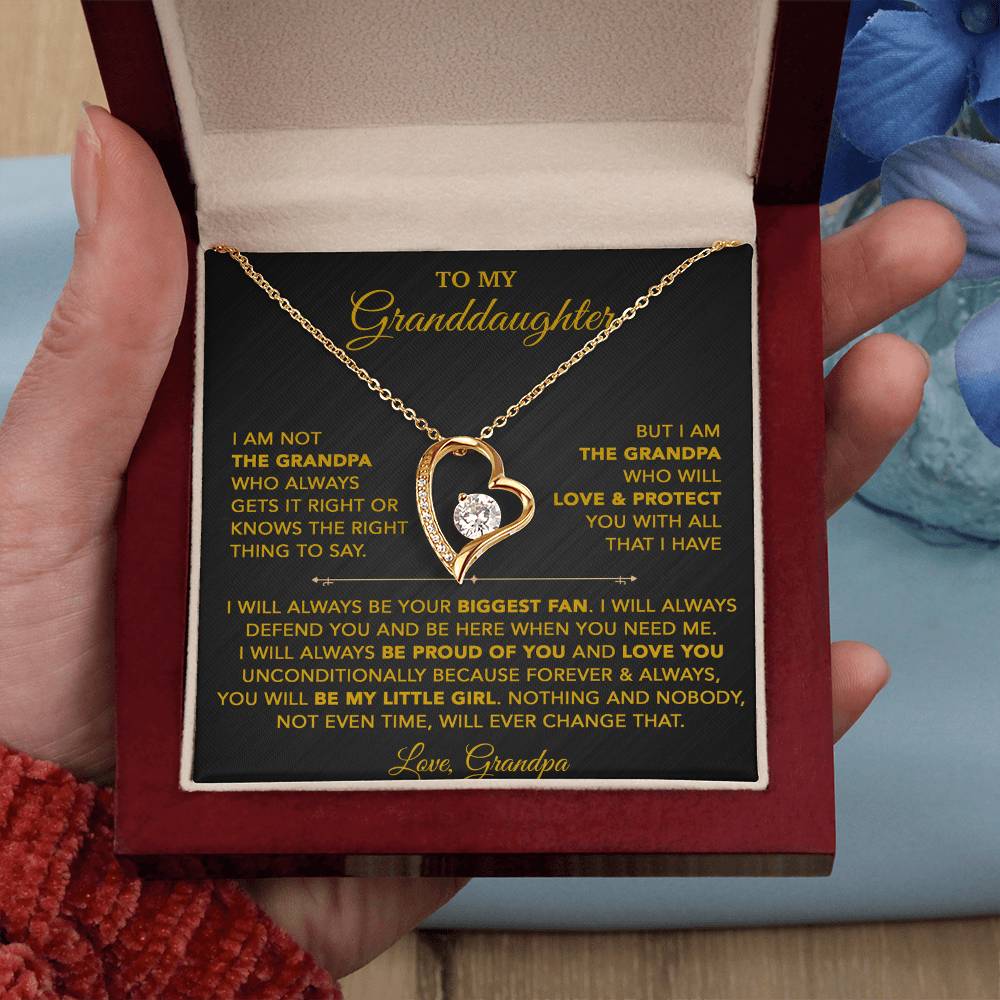 To My Granddaughter Necklace, Granddaughter Gift from Grandpa, Christmas Gift 28_8_Gold