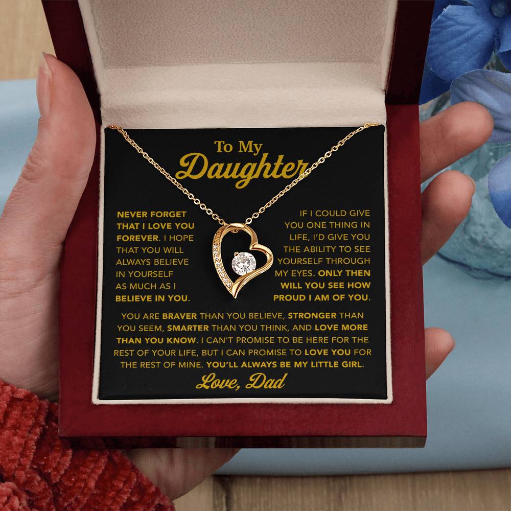 To My Daughter Necklace, Gift for Daughter from Dad, Father Daughter Necklace 21_1_Gold