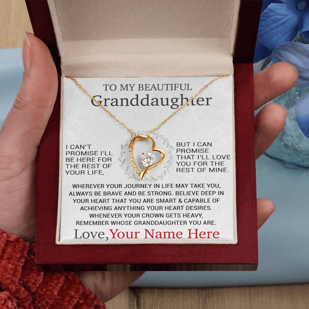 Custom To My Granddaughter Necklace, Birthday Gift For Granddaughter, Grandpa