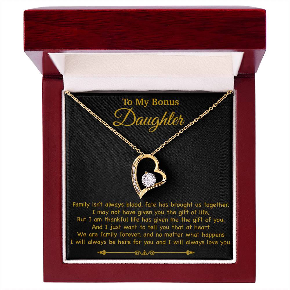 To My Bonus Daughter Necklace, Gift for Bonus Daughter, Step Daughter Birthday 2_11_Gold