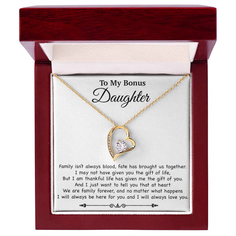 To My Bonus Daughter Necklace, Gift for Bonus Daughter, Step Daughter Birthday 2_11_White