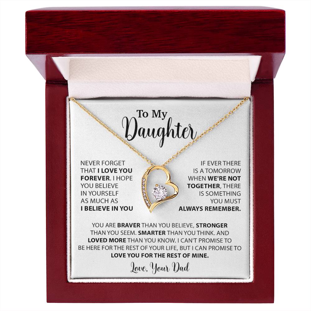 To My Daughter Necklace Gift for Daughter from Dad,Daughter Father Necklace 14_4_White