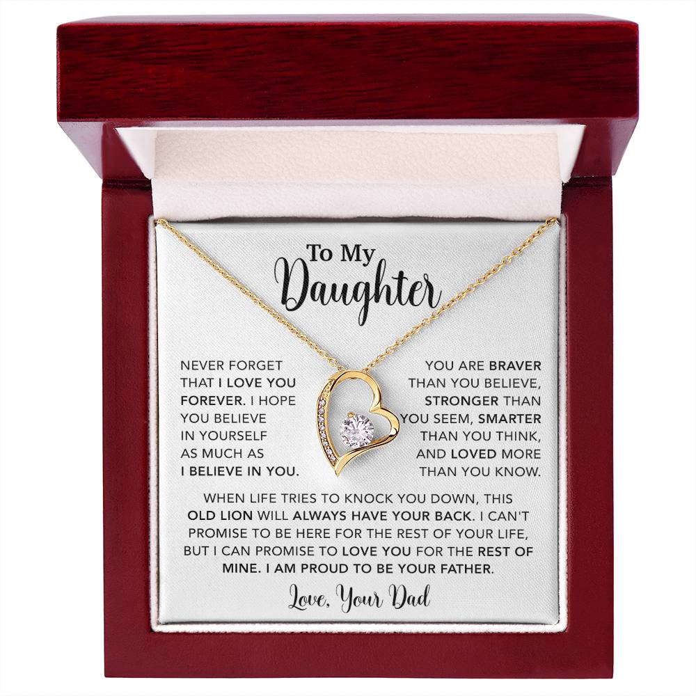 To My Daughter Necklace Gift for Daughter from Dad,Daughter Father Necklace 15_4_White